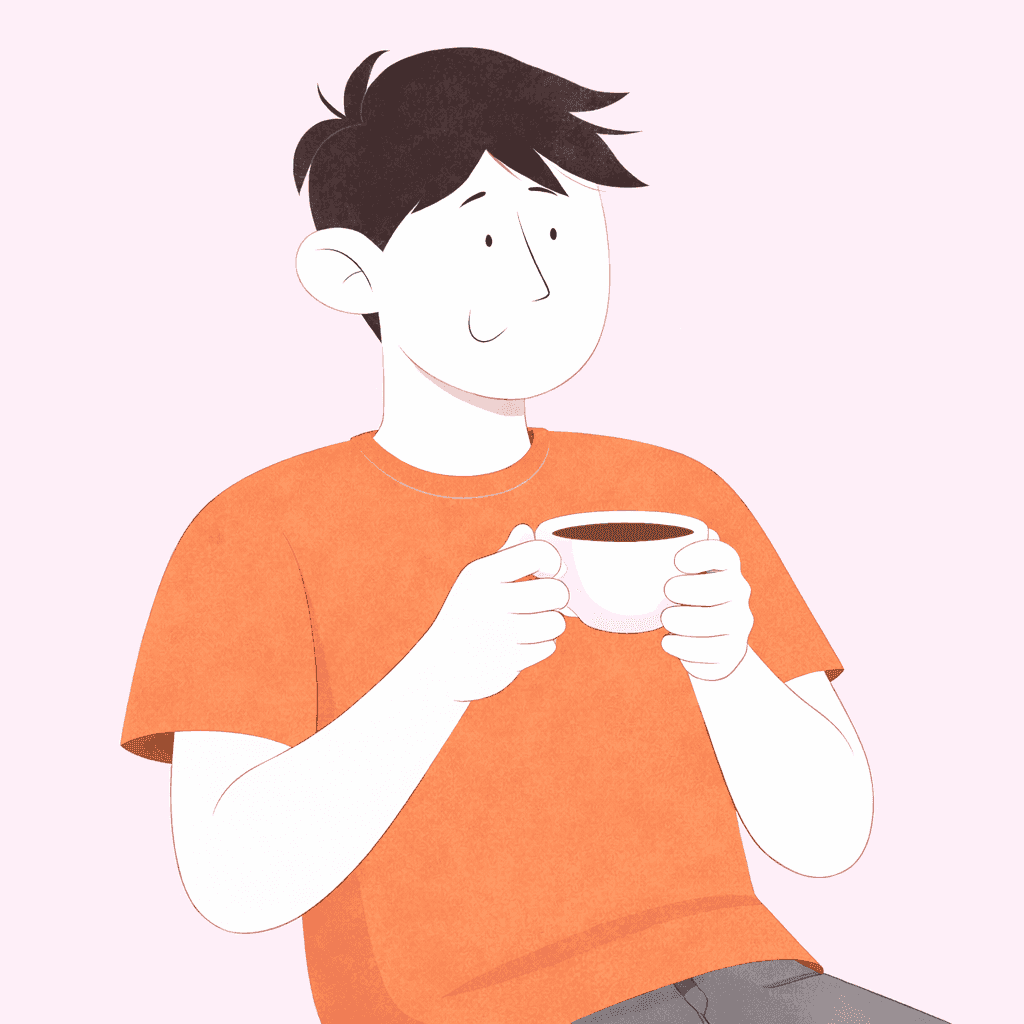 Owner enjoying coffee in lounge